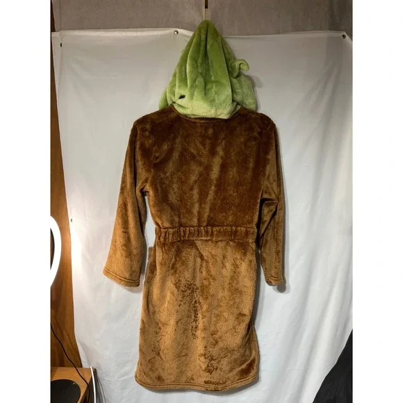 Star Wars Yoda Robe Hooded Fleece Brown Green Kids Size 12‎ - Picture 3 of 5